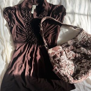 Vintage 2000s Vera Bradley quilted shoulder bag 🤎